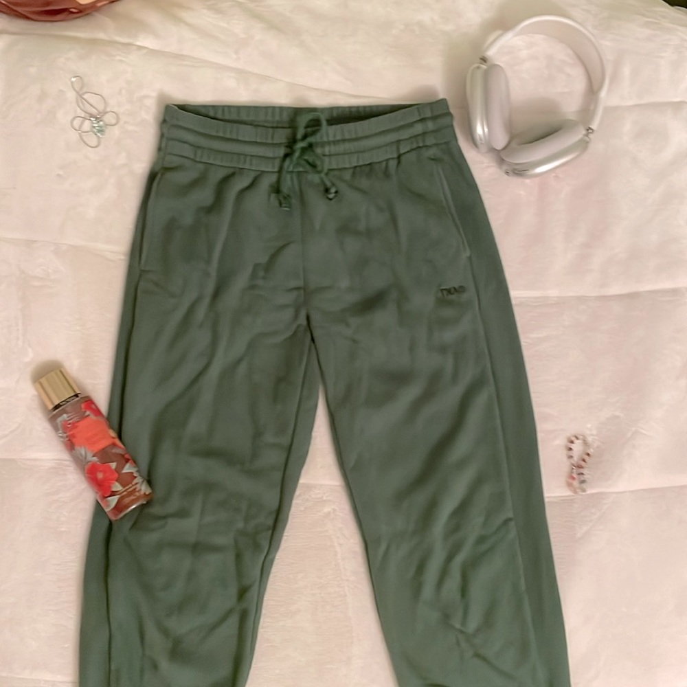 TNA Aritzia Green Boyfriend Sweatpants
